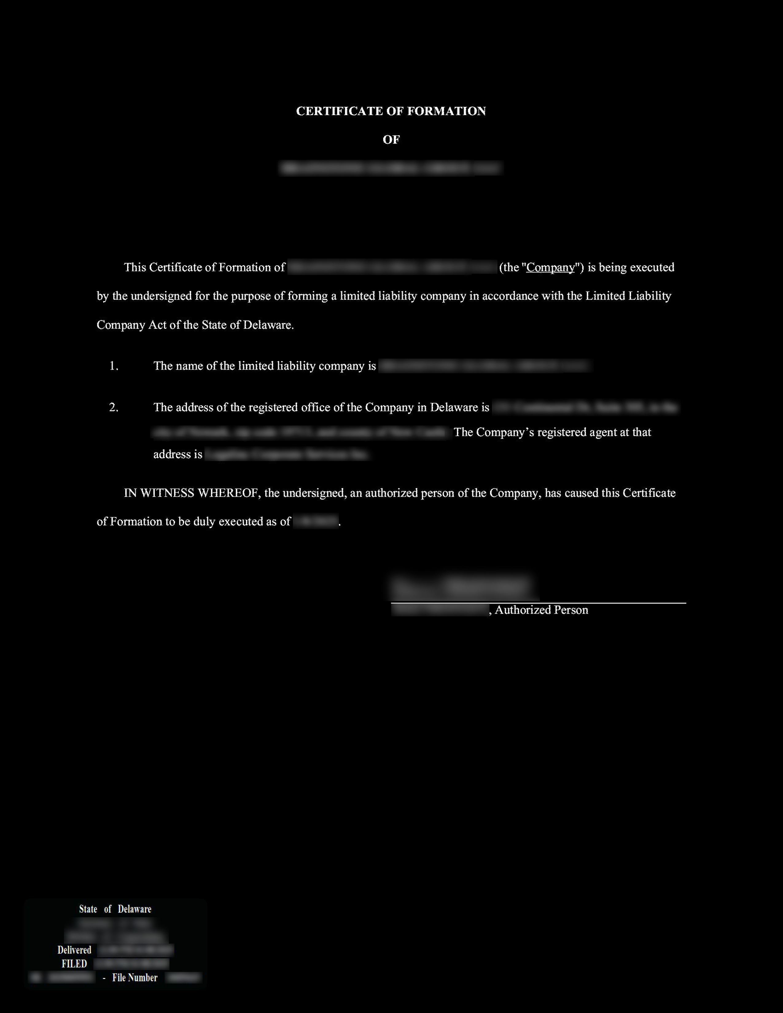 تشکیل گواهینامه LLC ایالات متحده