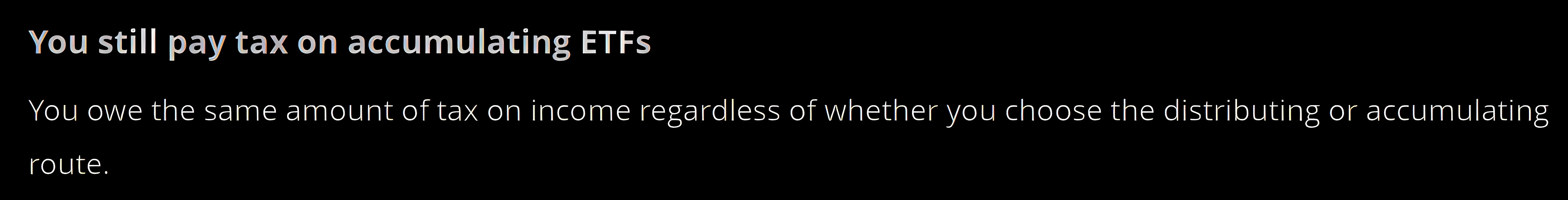Imposto sobre a acumulação de impostos de ETF