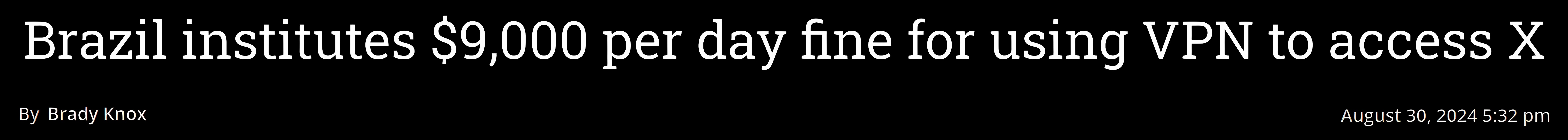 VPN Brazília 9000 USD pokuta